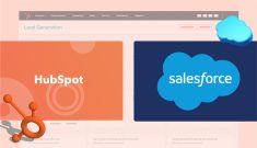 hubspot and salesforce comparison design graphic